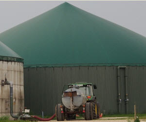 Biogas-Grrestelager